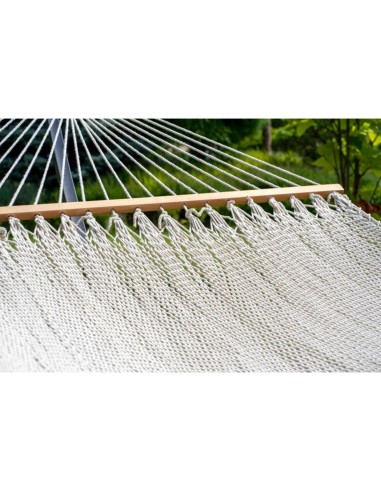 Barbados Stabhängematte aus Baumwolle mit Gestell| Netz-Hängematte mit Holzstab