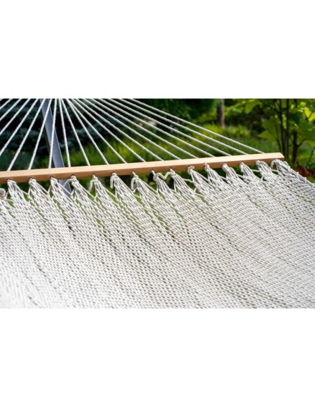 Barbados Stabhängematte aus Baumwolle mit Gestell| Netz-Hängematte mit Holzstab