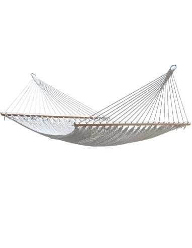 Barbados Stabhängematte aus Baumwolle mit Gestell| Netz-Hängematte mit Holzstab