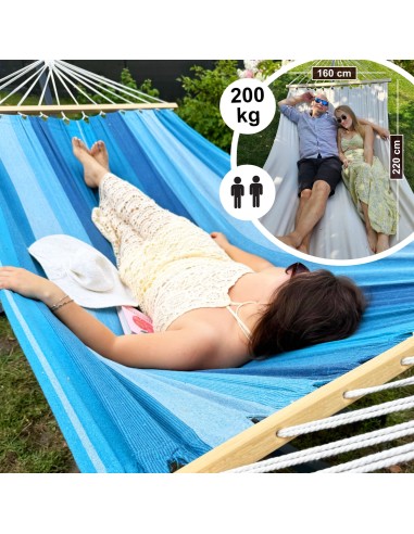 Roma Stabhängematte mit Gestell, Hängematte 220x160cm, Hängemattegestell aus Aluminium oder Stahl