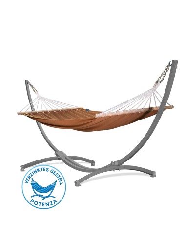 Roma Stabhängematte mit Gestell, Hängematte 220x160cm, Hängemattegestell aus Aluminium oder Stahl