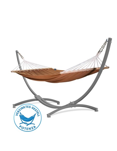 Roma Stabhängematte mit Gestell, Hängematte 220x160cm, Hängemattegestell aus Aluminium oder Stahl