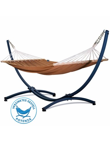 Roma Stabhängematte mit Gestell, Hängematte 220x160cm, Hängemattegestell aus Aluminium oder Stahl