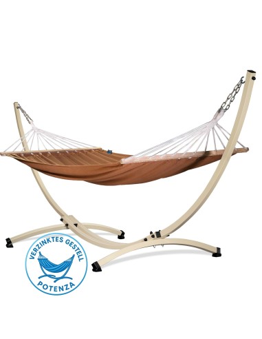 Roma Stabhängematte mit Gestell, Hängematte 220x160cm, Hängemattegestell aus Aluminium oder Stahl