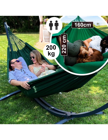 Merida Klassische Hängematte aus Baumwolle 220x160cm, Belastbarkeit bis 200 kg