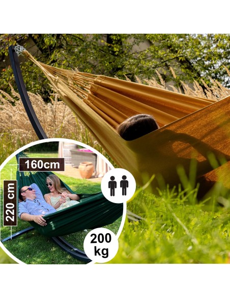 Merida Klassische Hängematte aus Baumwolle 220x160cm, Belastbarkeit bis 200 kg