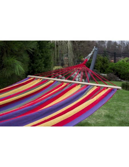 Acadia Hängematte mit Holzstangen 220x160 cm, Belastbarkeit bis 200 kg