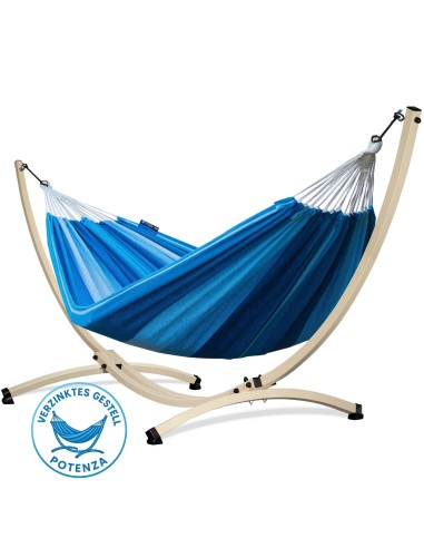 Hängematte mit Gestell für 2 Personen, Doppelhängematte 220x160cm Outdoor & Garten