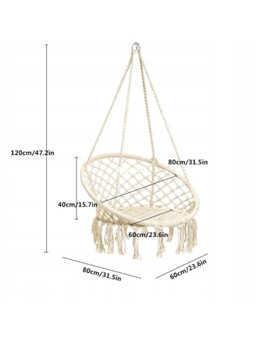 Puerta Hängesessel, Hängekorb bis 120kg Schaukelkorb