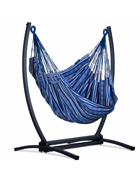 Pereira Hängesessel mit Gazela Gestell, Baumwolle Hängestuhl mit Gestell, Hängesitz aus Kolumbien