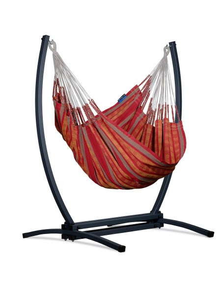Pereira Hängesessel mit Gazela Gestell, Baumwolle Hängestuhl mit Gestell, Hängesitz aus Kolumbien