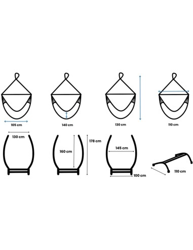 Medelin Hängesessel mit Gestell, Baumwolle Hängestuhl mit Gazela Gestell, Hängesitz aus Kolumbien