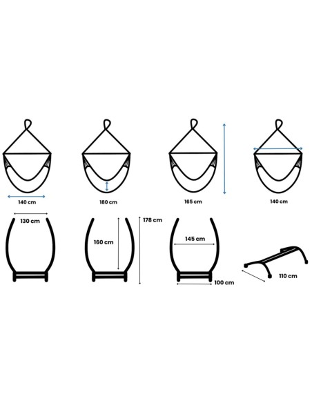 Medelin Hängesessel mit Gestell, Baumwolle Hängestuhl mit Gazela Gestell, Hängesitz aus Kolumbien