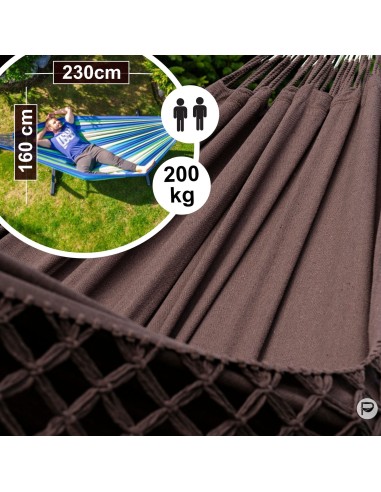 Medelin Double Boho Makramee Fransen Hängematte 230x160 cm, Belastbarkeit bis 200 kg