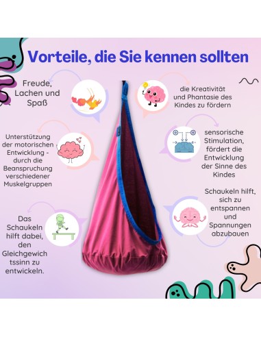 Milo Cocoon Hängehöhle für Kinder Hängesessel 100% Baumwolle max 70kg