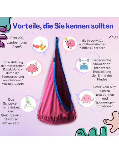 Milo Cocoon Hängehöhle für Kinder Hängesessel 100% Baumwolle max 70kg