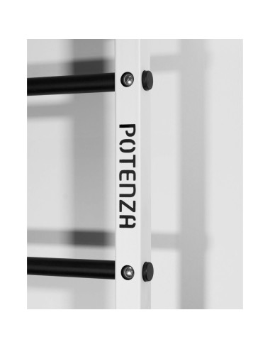 Sprossenwand mit Klimmzugstange aus Metall, Klettergerüst bis 250kg, Turnwand Weiß