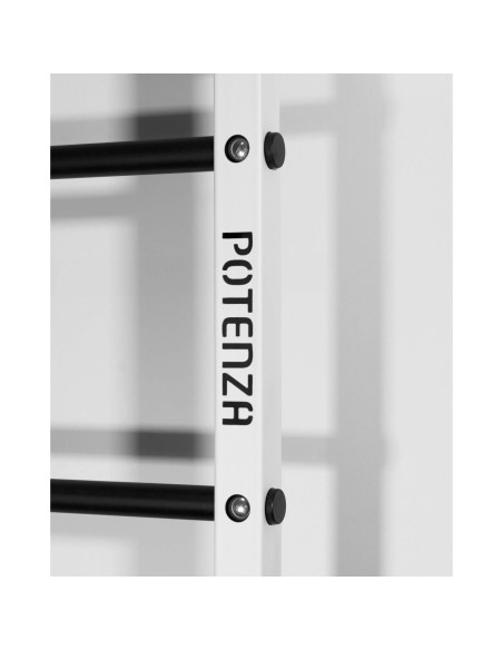 Sprossenwand mit Klimmzugstange aus Metall, Klettergerüst bis 250kg, Turnwand Weiß