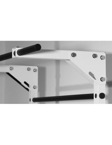 Sprossenwand mit Klimmzugstange aus Metall, Klettergerüst bis 250kg, Turnwand Weiß