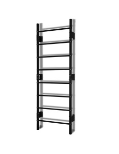 Sprossenwand aus Metall, Klettergerüst bis 250kg, Turnwand Schwarz