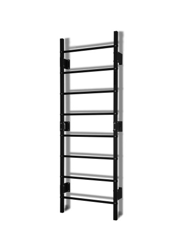 Sprossenwand aus Metall, Klettergerüst bis 250kg, Turnwand Schwarz