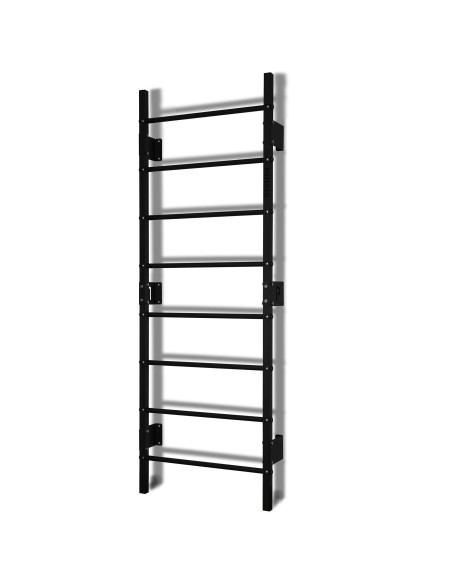 Sprossenwand aus Metall, Klettergerüst bis 250kg, Turnwand Schwarz