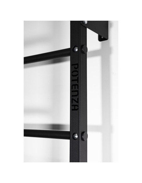 Sprossenwand aus Metall, Klettergerüst bis 250kg, Turnwand Schwarz