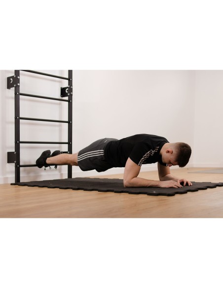 Sprossenwand aus Metall, Klettergerüst bis 250kg, Turnwand Schwarz