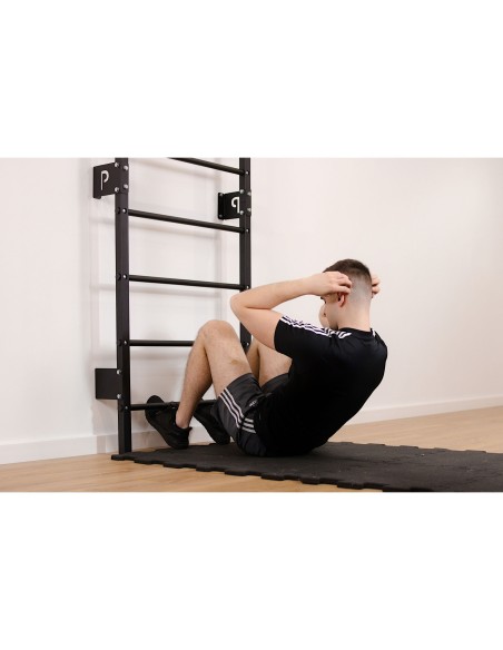 Sprossenwand aus Metall, Klettergerüst bis 250kg, Turnwand Grau