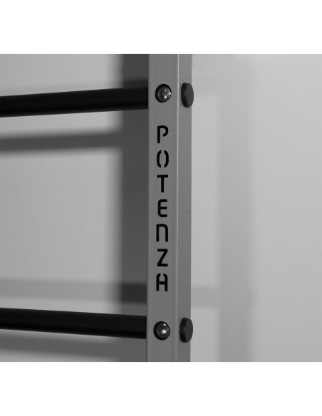 Sprossenwand mit Klimmzugstange aus Metall, Klettergerüst bis 250kg, Turnwand Grau