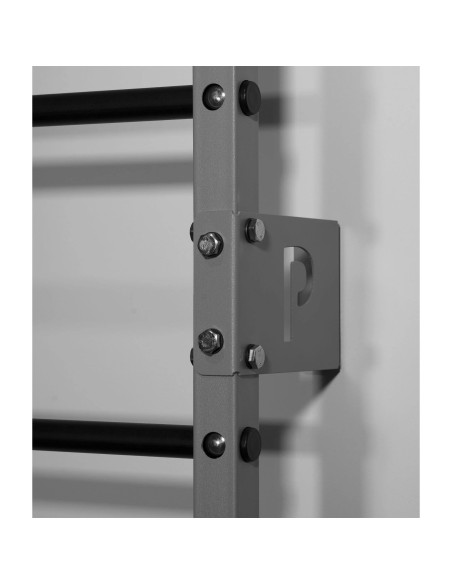 Sprossenwand mit Klimmzugstange aus Metall, Klettergerüst bis 250kg, Turnwand Grau