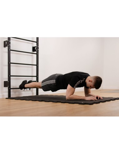 Sprossenwand mit Klimmzugstange aus Metall, Klettergerüst bis 250kg, Turnwand Grau