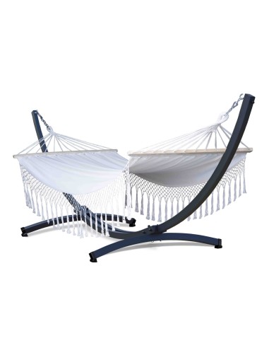Santia Stabhängematte mit Gestell, Hängematte 220x160cm, Hängemattegestell aus Aluminium oder Stahl