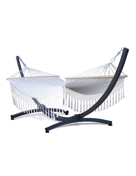 Santia Stabhängematte mit Gestell, Hängematte 220x160cm, Hängemattegestell aus Aluminium oder Stahl