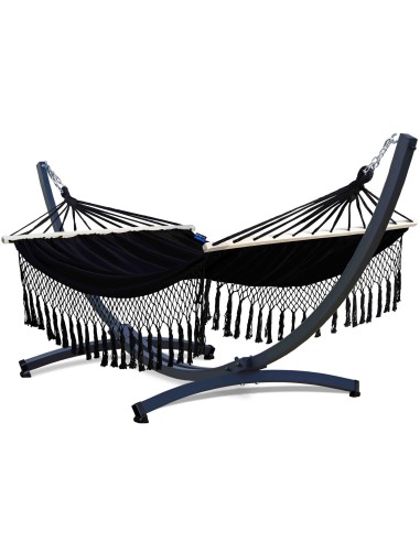 Santia Stabhängematte mit Gestell, Hängematte 220x160cm, Hängemattegestell aus Aluminium oder Stahl
