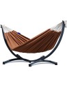 Miniatura - Hängematte mit Gestell I Stabiler Rahmen 200kg - 250cm Balkon I Hängematte 200x120cm I Indoor Outdoor Garten Pool Terrasse Stahl (Toffie)