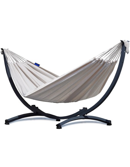 Hängematte mit Gestell I Stabiler Rahmen 200kg - 250cm Balkon I Hängematte 200x120cm I Indoor Outdoor Garten Pool Terrasse Stahl