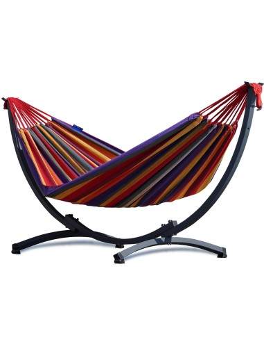 Hängematte mit Gestell I Stabiler Rahmen 200kg - 250cm Balkon I Hängematte 200x120cm I Indoor Outdoor Garten Pool Terrasse Stahl