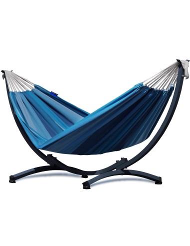 Hängematte mit Gestell I Stabiler Rahmen 200kg - 250cm Balkon I Hängematte 200x120cm I Indoor Outdoor Garten Pool Terrasse Stahl