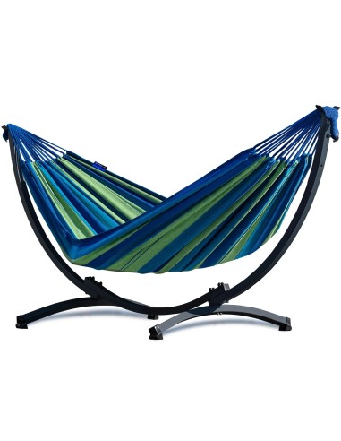 Hängematte mit Gestell I Stabiler Rahmen 200kg - 250cm Balkon I Hängematte 200x120cm I Indoor Outdoor Garten Pool Terrasse Stahl