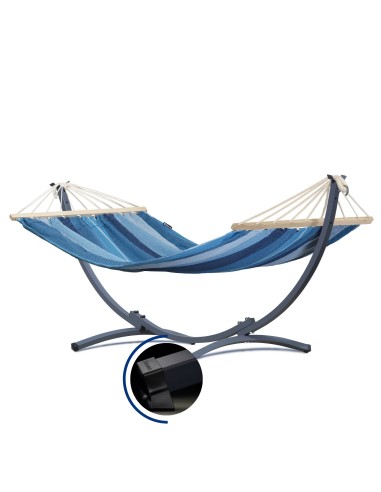 Hängematte mit Gestell I Stabiler Rahmen 200kg - 250cm Balkon I Stabhängematte 200x120cm I Indoor Outdoor