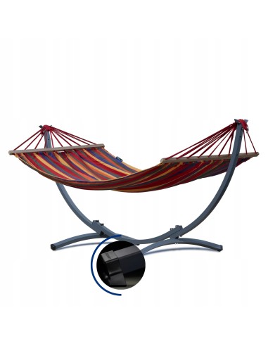 Hängematte mit Gestell I Stabiler Rahmen 200kg - 250cm Balkon I Stabhängematte 200x120cm I Indoor Outdoor