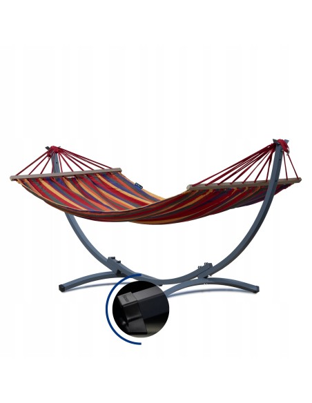 Hängematte mit Gestell I Stabiler Rahmen 200kg - 250cm Balkon I Stabhängematte 200x120cm I Indoor Outdoor