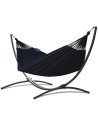 Miniatura - Hängematte mit Indela Gestell – 120kg für 1 Personen I Hängematte- 200x120, 120kg I Cocoon (Czarny)
