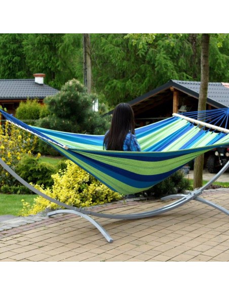 Hängematte mit Indela Gestell – 120kg für 1 Personen I Stabhängematte- 200x120, 120kg