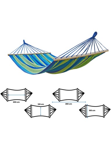 Hängematte mit Indela Gestell – 120kg für 1 Personen I Stabhängematte- 200x120, 120kg