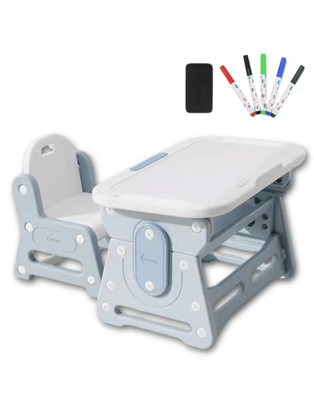 Kindertisch höhenverstellbar mit Stuhl – neigbare Tischplatte – ergonomisch, stabil & sicher – Tisch-Set für Kinder zum Lernen