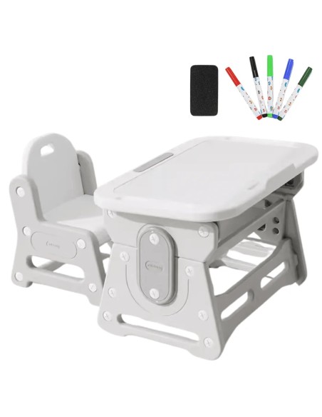 Kindertisch höhenverstellbar mit Stuhl – neigbare Tischplatte – ergonomisch, stabil & sicher – Tisch-Set für Kinder zum Lernen