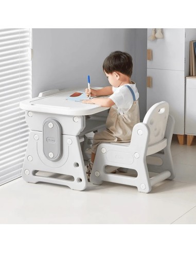 Kindertisch höhenverstellbar mit Stuhl – neigbare Tischplatte – ergonomisch, stabil & sicher – Tisch-Set für Kinder zum Lernen