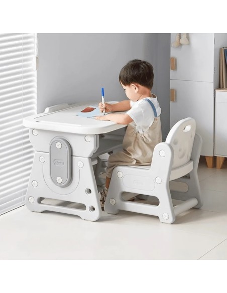 Kindertisch höhenverstellbar mit Stuhl – neigbare Tischplatte – ergonomisch, stabil & sicher – Tisch-Set für Kinder zum Lernen